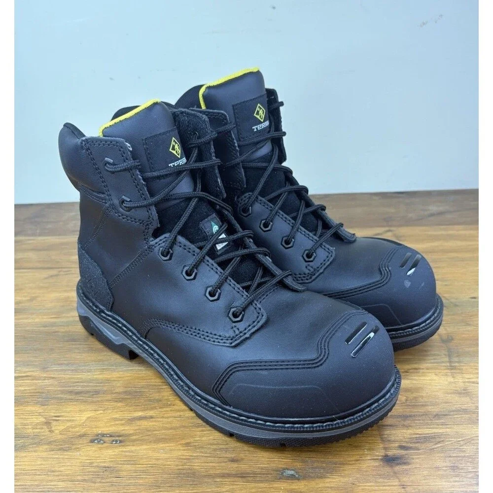 Terra Patton Men 8W EU 41 Black Safety Work Boots CSA Aluminum Toe EH PR